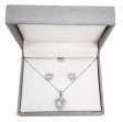 Heart Necklace and Earring CZ Set