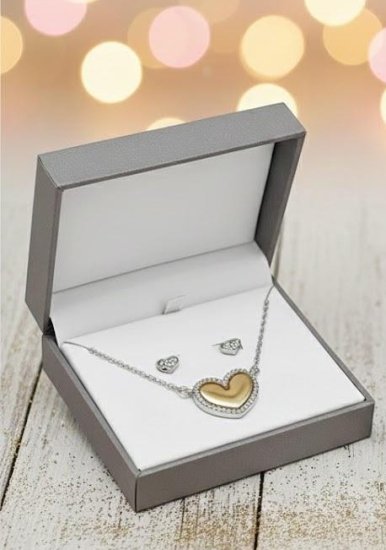 Heart Necklace and Earring Set