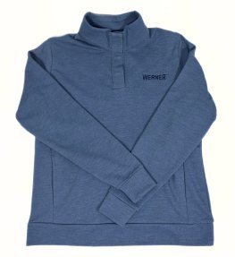 Women's 1/4 Snap Denim Blue Pullover
