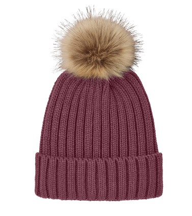 C990 Faux Fur Pom Beanie